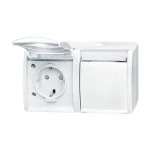 Busch-Jaeger 2CKA002084A0723 SCHUKO® Doppelsteckdose mit Beschriftungsfeld Safety+ mit Klappdeckel 16 A 