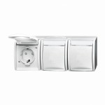 Busch-Jaeger 2CKA002084A0724 SCHUKO® Dreifachsteckdose Safety+ mit Klappdeckel 16 A alpinweiß - ocean® 