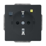 Busch-Jaeger 2CKA003116A0671 FI-SCHUKOMAT SCHUKO® Steckdosen-Einsatz Safety+ schwarz matt - Plattform 63 