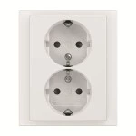 Busch-Jaeger 2TKA00003889 SCHUKO® Doppelsteckdose Komplettabdeckung Safety+ studioweiß - future® linear 