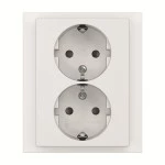 Busch-Jaeger 2TKA00003923 SCHUKO® Doppelsteckdose Komplettabdeckung Safety+ studioweiß matt - future® 