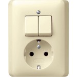 GIRA 017501 Kombi Serien/SCHUKO Vollpl. Gira Standard 55 Cremeweiß 