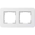 GIRA 0212410 Abdeckrahmen 2f Gira E3 Reinweiß/Reinweiß 