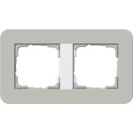 GIRA 0212412 Abdeckrahmen 2f Gira E3 Grau/Reinweiß 