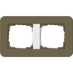 GIRA 0212416 Abdeckrahmen 2f Gira E3 Umbra/Reinweiß 