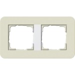 GIRA 0212417 Abdeckrahmen 2f Gira E3 Sand/Reinweiß 