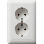 GIRA 078204 2f-SCHUKO Vollpl. f. Gerätedose 1,5f Gira Standard 55 Reinweiß m 