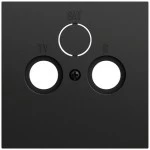 Gira 086974 Abdeckung für Koaxial-Antennensteckdose in Schwarz matt lackiert passend für System 70 (Zubehör) 