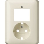 Gira 092801 Abdeckung für Kombination Wippschalter Schuko-Steckdose Cremeweiß glänzend 