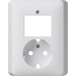 Gira 092804 Abdeckung für Kombination Wippschalter Schuko-Steckdose Reinweiß seidenmatt 