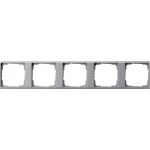 Gira 1465726 Zwischenrahmen 5-fach in klarer Ausführung mit Aluminium-Oberfläche passend für System 55 Gira Event 