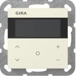 Gira 200601 Raumklimasensor HLK Standard mit Busankoppler, segmentbasiertem Display, Temperaturfühler Cremeweiß 