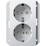GIRA 273127 2f-SCHUKO-Steckd. SP f. UP-Dose 1f System 55 Reinweiß m 