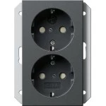 GIRA 273128 2f-SCHUKO-Steckd. SP f. UP-Dose 1f System 55 Anthrazit 