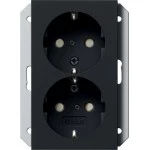 Gira 2735005 SCHUKO-Doppelsteckdose 2-fach mit erhöhtem Berührungsschutz Safety Plus für Unterputz-Gerätedose 1,5-fach 