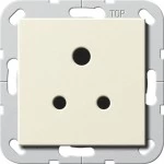 Gira 277201 Gira Steckdose BS Round Pin 5 A mit Shutter und Schraubklemmen in cremeweiß glänzend, passend für System 55 