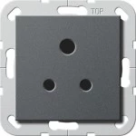 Gira 277228 Gira Steckdose BS 546 Round Pin 5 A 250 V~ mit Shutter in Anthrazit, passend für System 55 