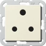 Gira 277401 Gira Steckdose BS 546 Round Pin 15 A 250 V~ mit Shutter, cremeweiß glänzend, passend für System 55 