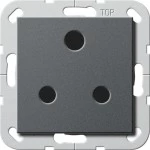 Gira 277428 Gira Steckdose BS 546 Round Pin 15 A mit Shutter, Schraubklemmen, Schraubbefestigung, passend für System 55 