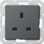 Gira 277628 Gira Steckdose British Standard 13 A 250 V~ mit Shutter in Anthrazit, passend für System 55 