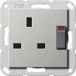 Gira 2778600 Steckdose British Standard 13 A 250 V~ geschaltet mit Shutter, Schraubklemmen, nur für Schraubbefestigung 