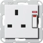 Gira 278003 Gira Steckdose British Standard 13 A 250 V~, geschaltet, mit Kontrolllicht und erhoehter Beruehrungsschutz 