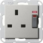 Gira 2780600 Steckdose British Standard 13 A 250 V~ geschaltet mit Kontrolllicht und erhoehter Beruehrungsschutz 