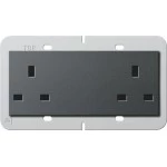 Gira 278228 Doppelsteckdose 2-fach British Standard 13 A mit Shutter in Anthrazit, passend für System 55 