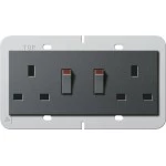 Gira 278328 Doppelsteckdose 13 A, 250 V~, geschaltet mit Shutter, Schraubklemmen, für Schraubbefestigung Anthrazit 