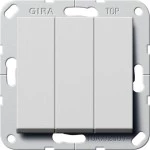 Gira 2830015 Gira Wippschalter 3-fach grau matt aus der Serie System 55 Programmübergreifend mit erhoehter 