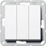 Gira 283003 Gira Wippschalter 3-fach in Reinweiß glänzend, geeignet für System 55 Programmübergreifend, mit erhöhtem 