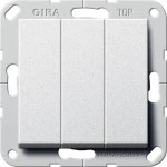 Gira 283026 Gira Wippschalter 3-fach Ausschalter in Aluminiumfarbe aus der Serie System 55 Programmübergreifend 