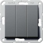 Gira 283028 Gira Wippschalter 3-fach Ausschalter in Anthrazit aus dem System 55 Programmübergreifend mit erhoehter 