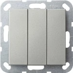 Gira 2830600 Gira Wippschalter 3-fach aus Edelstahl lackiert passend für System 55 Programmübergreifend mit erhöhtem 