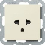Gira 284001 Steckdose mit Schutzkontakt EURO-US 16 A 250 V~ in cremeweiß glänzend passend für System 55 