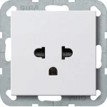 Gira 284003 Gira Steckdose mit Schutzkontakt EURO-US 16 A 250 V~ in reinweiß glänzend für System 55 Programmübergreifend 