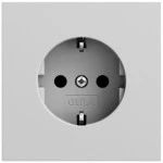 Gira 418076 Gira SCHUKO-Steckdose 16 A 250 V~ mit Schraubklemmen, grau matt lackiert, geerdeter Stahltragring 