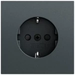 Gira 418373 SCHUKO-Steckdose 16 A 250 V~ mit erhöhtem Berührungsschutz, Schraubklemmen, Anthrazit lackiert 