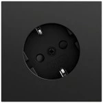 Gira 441874 SCHUKO-Steckdose 16 A 250 V~ mit um 30° gedrehtem Einsatz und erhöhtem Berührungsschutz, schwarz matt 