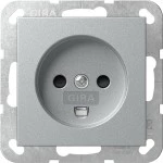 Gira 442226 Dänische Steckdose 16 A 250 V~ mit erhöhtem Berührungsschutz (Safety Plus) in Alu 