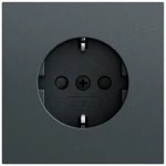 Gira 445373 Schuko-Steckdose 16 A 250 V~ mit erhöhtem Berührungsschutz, Schnellbefestigung und Anthrazit lackierter 