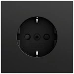Gira 445374 Schuko-Steckdose 16 A 250 V~ mit erhöhtem Berührungsschutz, matt schwarz lackiert, Steckklemmen 