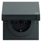 Gira 445473 SCHUKO-Steckdose 16 A 250 V~ mit Klappdeckel in Anthrazit lackiert. Tragring geerdet, Schnellbefestigung 