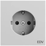 Gira 446176 SCHUKO-Steckdose 16 A 250 V~ mit Aufdruck EDV und erhöhtem Berührungsschutz (Safety Plus) in Grau matt 