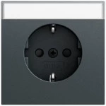 Gira 446273 SCHUKO-Steckdose 16 A 250 V~ mit Beschriftungsfeld und erhöhtem Berührungsschutz (Safety Plus) in Anthrazit 