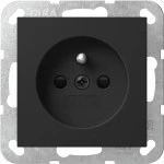 Gira 4485005 Steckdose 16 A 250 V~ mit Erdungsstift und erhöhtem Berührungsschutz (Safety Plus) in Schwarz matt 