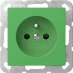 Gira 4485107 Steckdose 16 A 250 V~ mit Erdungsstift, erhöhtem Berührungsschutz (Safety Plus) und grün glänzender 
