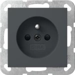Gira 448528 Steckdose 16 A 250 V~ mit Erdungsstift und erhöhtem Berührungsschutz, passend für System 55 Anthrazit 