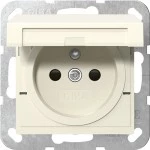 Gira 448801 Steckdose 16 A 250 V~ mit Klappdeckel, erhöhtem Berührungsschutz (Safety Plus) und Erdungsstift in cremeweiß 