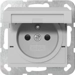 Gira 4488015 Steckdose 16 A 250 V~ mit Klappdeckel und erhöhtem Berührungsschutz (Safety Plus) in Grau matt 